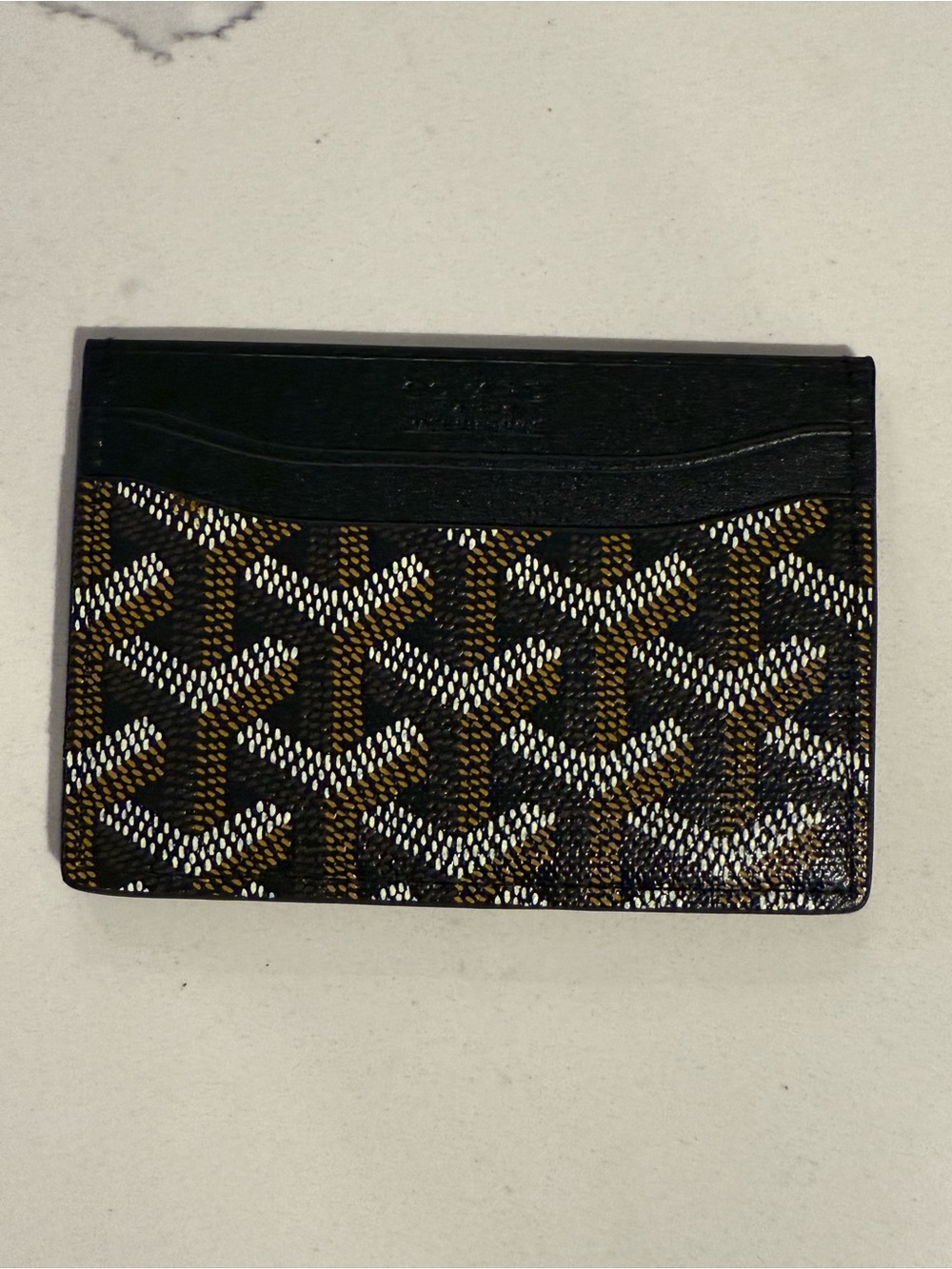Goyard Black, Brown & White Goyardine Card Holder DS no box